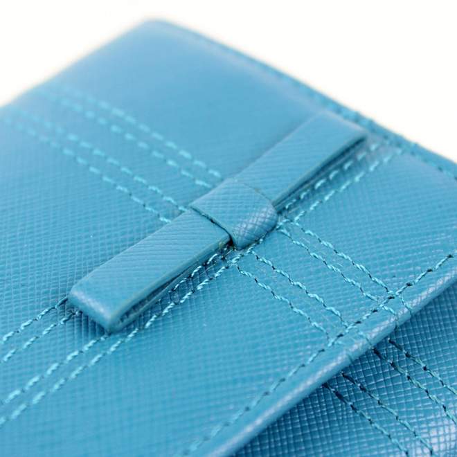 2013 Prada Real Leather Wallet - Prada IM1132C blue - Click Image to Close