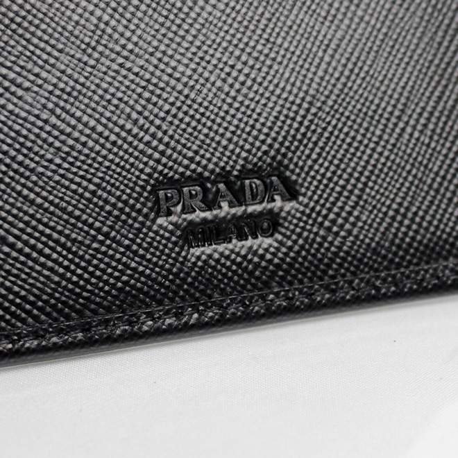 2013 Prada Real Leather Wallet - Prada IM1302 Black - Click Image to Close