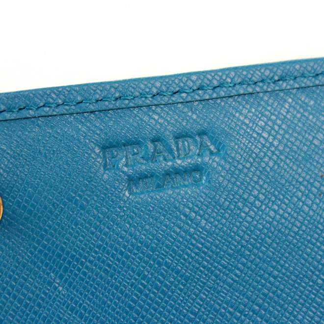 2013 Prada Real Leather Wallet - Prada M1132A Blue - Click Image to Close