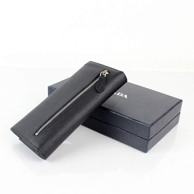 2013 Prada Real Leather Wallet - Prada M201A black - Click Image to Close