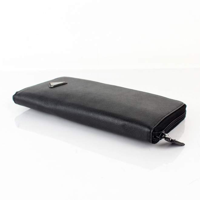 2013 Prada Real Leather Wallet - Prada ZM724A Black - Click Image to Close