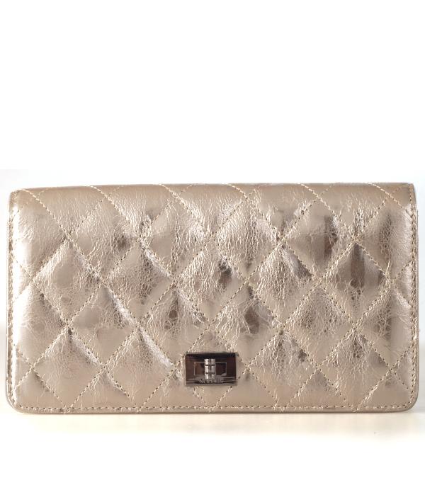 Chanel 37236 Crackled Metalized Calfskin Wallet