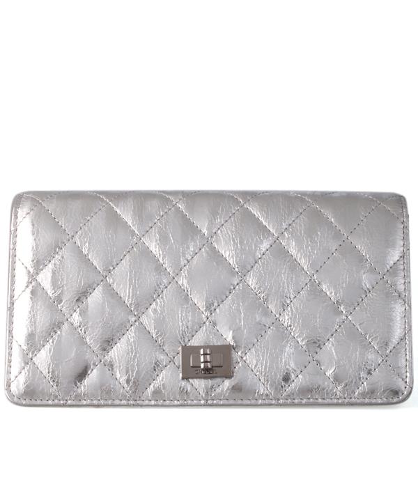 Chanel 37236 Crackled Metalized Calfskin Wallet