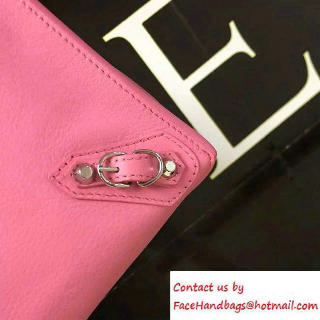 Balenciaga Calfskin Papier A4 Zip Around Tote Mini Bag pink/Silver 2016