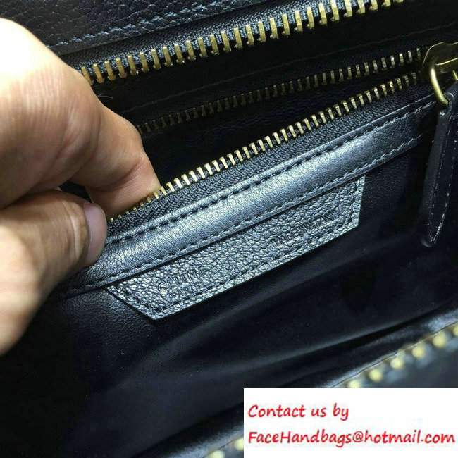 Celine Luggage Micro Tote Bag in Original Goatskin Leather Black 2016