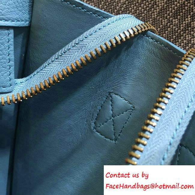 Celine Luggage Micro Tote Bag in Original Goatskin Leather Ice Blue 2016 - Click Image to Close