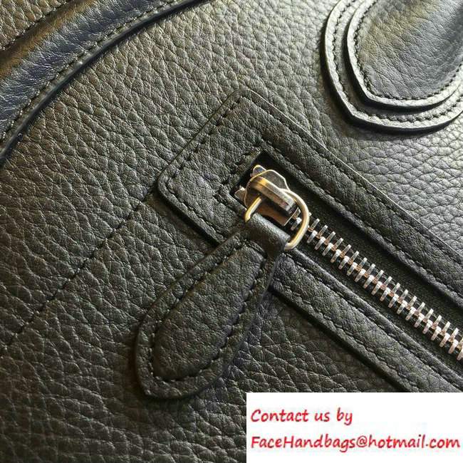 Celine Luggage Micro Tote Bag in Original Grained Leather Black 2016