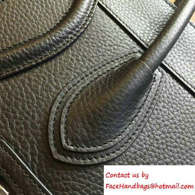 Celine Luggage Micro Tote Bag in Original Grained Leather Black 2016