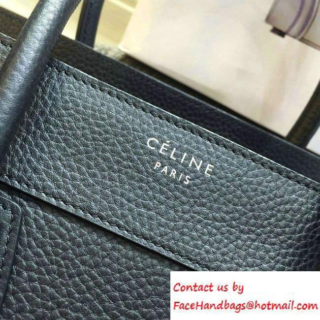 Celine Luggage Micro Tote Bag in Original Grained Leather Black 2016 - Click Image to Close