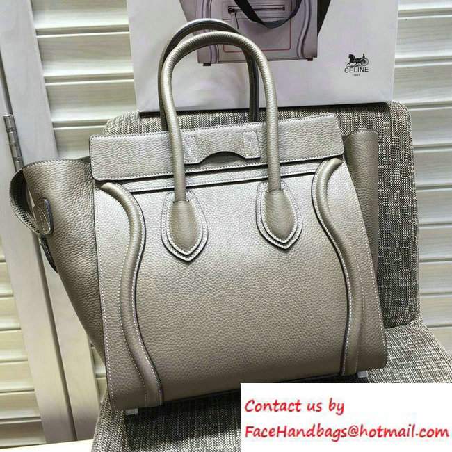 Celine Luggage Micro Tote Bag in Original Grained Leather Etoupe 2016 - Click Image to Close