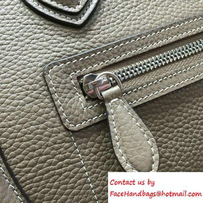 Celine Luggage Micro Tote Bag in Original Grained Leather Etoupe 2016 - Click Image to Close