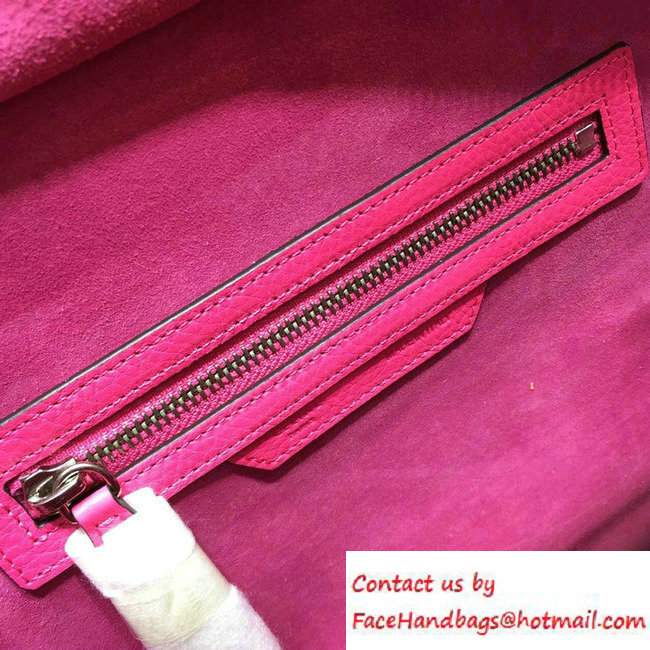 Celine Luggage Micro Tote Bag in Original Grained Leather Fushia 2016 - Click Image to Close