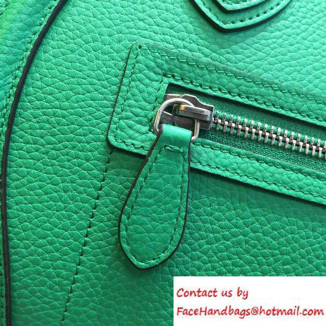 Celine Luggage Micro Tote Bag in Original Grained Leather Green 2016 - Click Image to Close