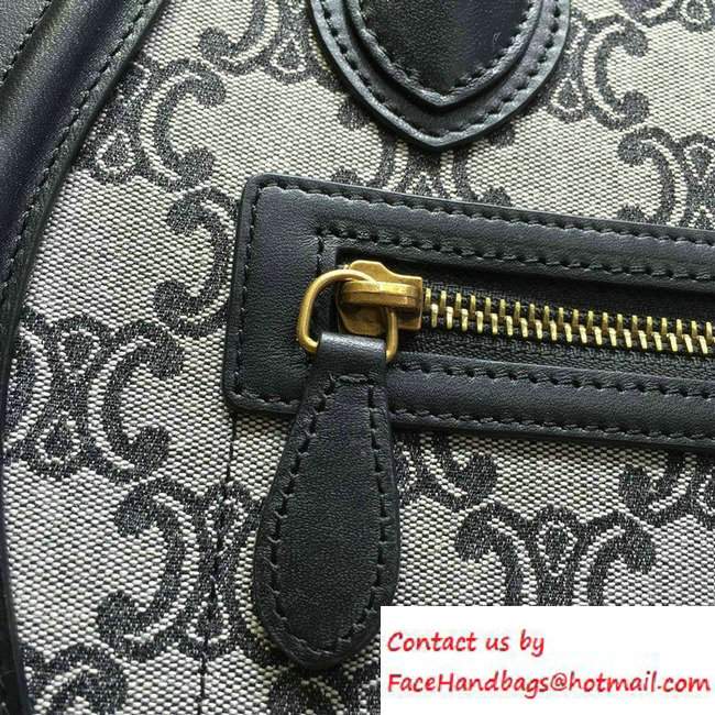 Celine Luggage Micro Tote Bag in Original Leather Black/Fabric 2016 - Click Image to Close