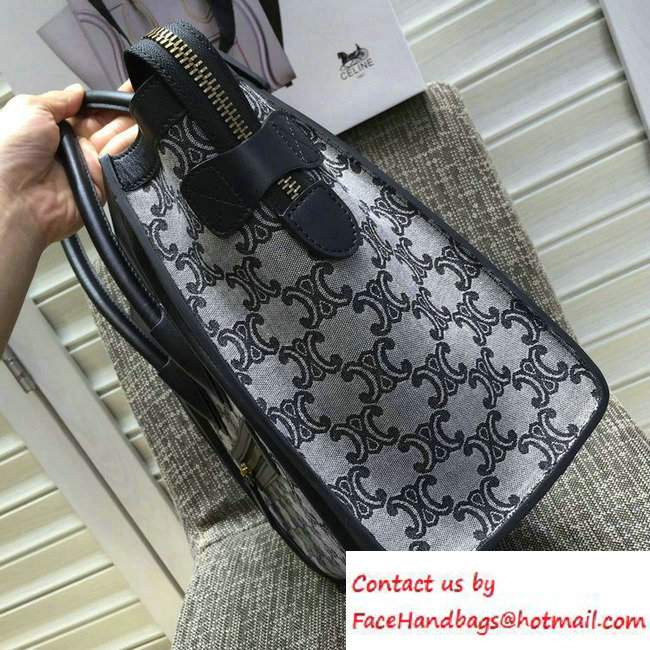 Celine Luggage Micro Tote Bag in Original Leather Black/Fabric 2016