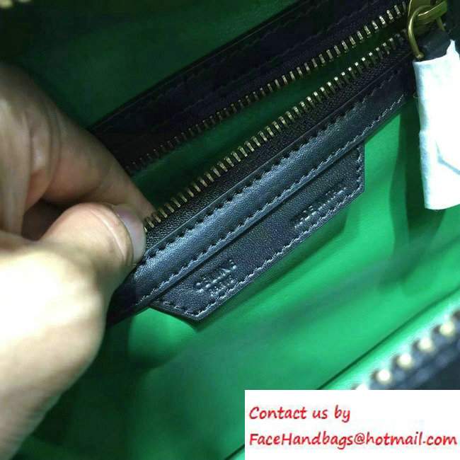 Celine Luggage Micro Tote Bag in Original Leather Black/Green 2016