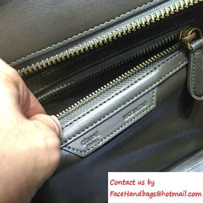 Celine Luggage Micro Tote Bag in Original Leather Black/White/Apricot 2016
