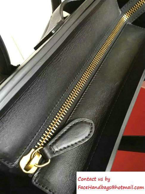 Celine Luggage Micro Tote Bag in Original Leather Black/White/Green 2016 - Click Image to Close