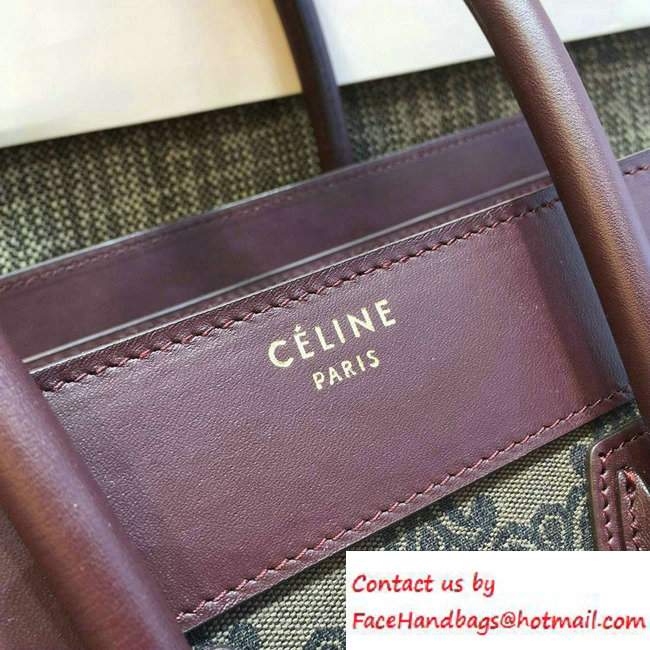 Celine Luggage Micro Tote Bag in Original Leather Burgundy/Fabric 2016 - Click Image to Close