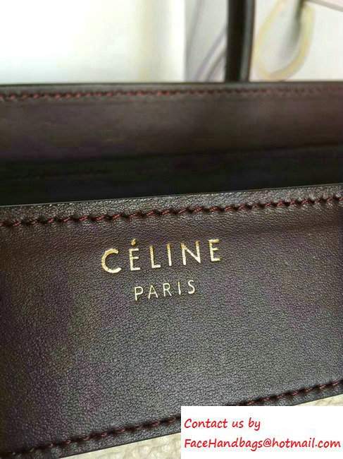 Celine Luggage Micro Tote Bag in Original Leather Burgundy/Grained Beige/Crinkle Green 2016 - Click Image to Close