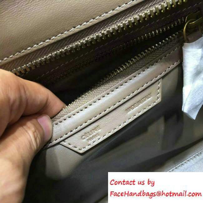 Celine Luggage Micro Tote Bag in Original Leather Coffee/White/Apricot 2016 - Click Image to Close