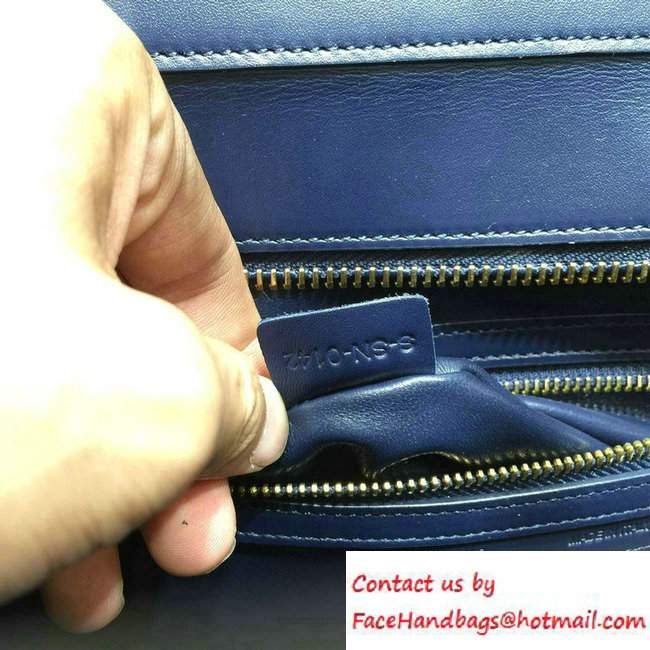 Celine Luggage Micro Tote Bag in Original Leather Navy Blue/Black/Khaki 2016