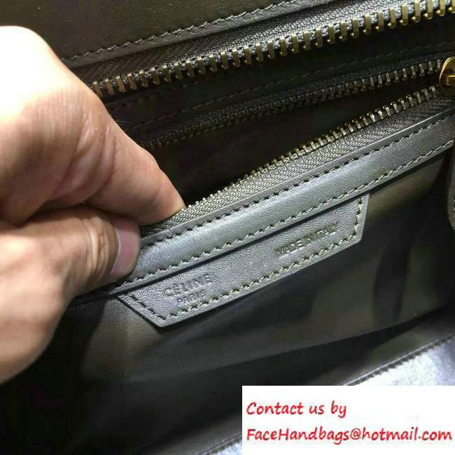 Celine Luggage Micro Tote Bag in Original Leather Olive Green/Blue/Red/Yellow 2016 - Click Image to Close