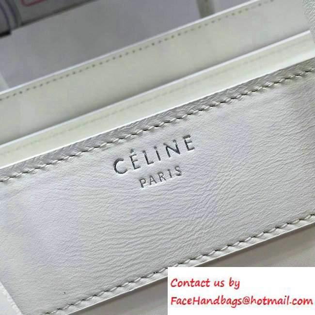 Celine Luggage Micro Tote Bag in Original Leather White/Blue/Red/Yellow 2016