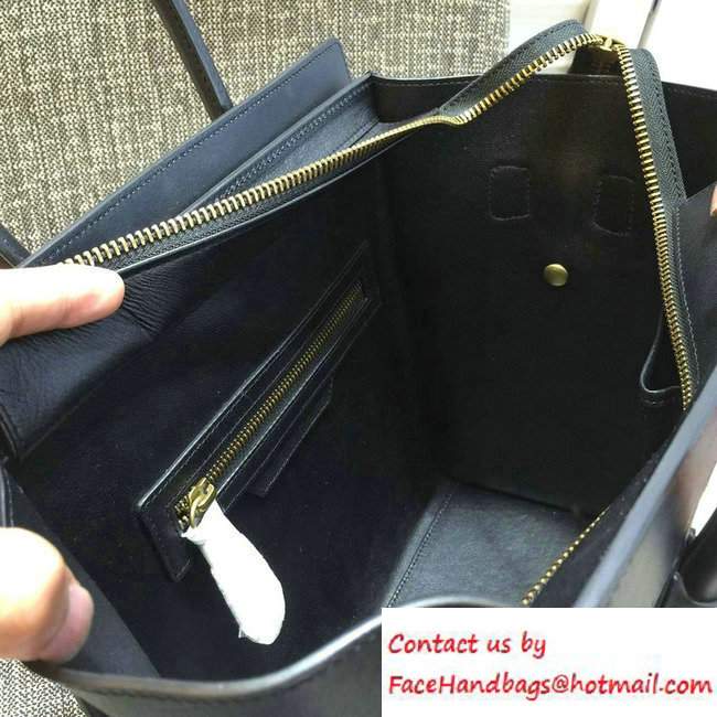Celine Luggage Micro Tote Bag in Original Smooth Calfskin Black 2016 - Click Image to Close