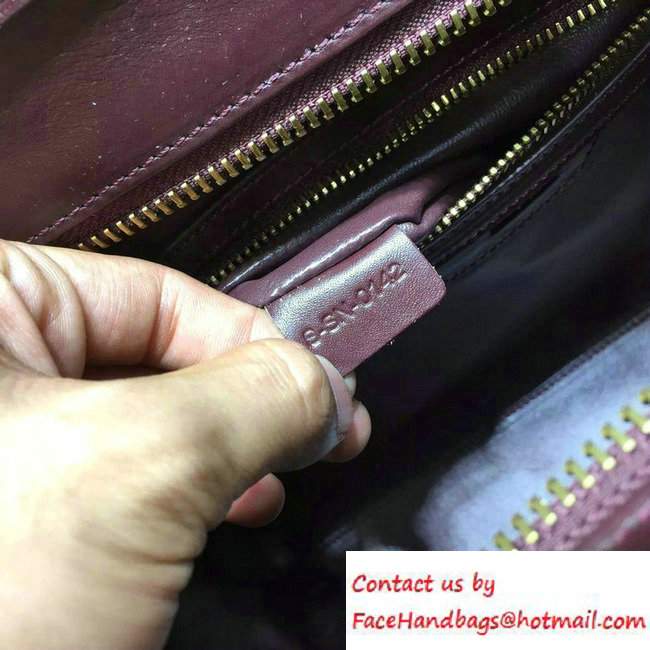 Celine Luggage Micro Tote Bag in Original Smooth Calfskin Burgundy 2016 - Click Image to Close