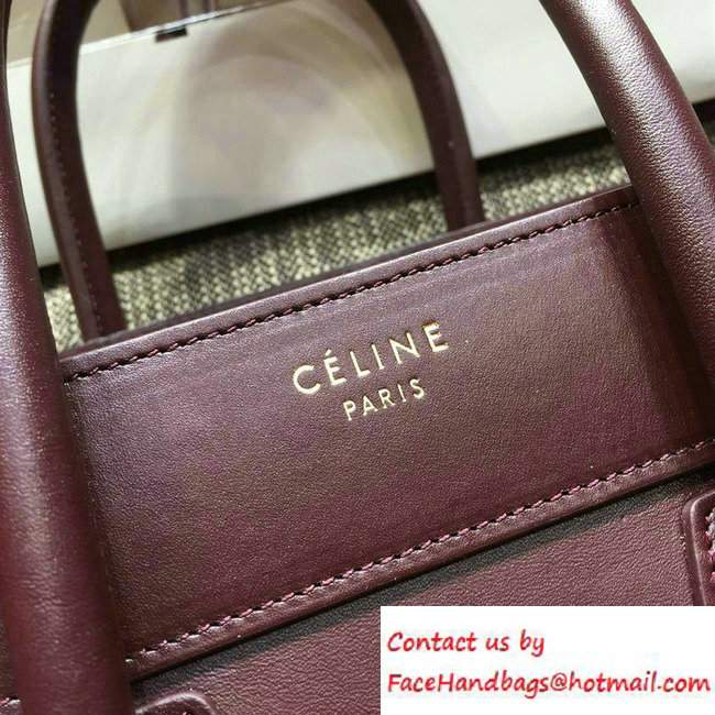 Celine Luggage Micro Tote Bag in Original Smooth Calfskin Burgundy 2016