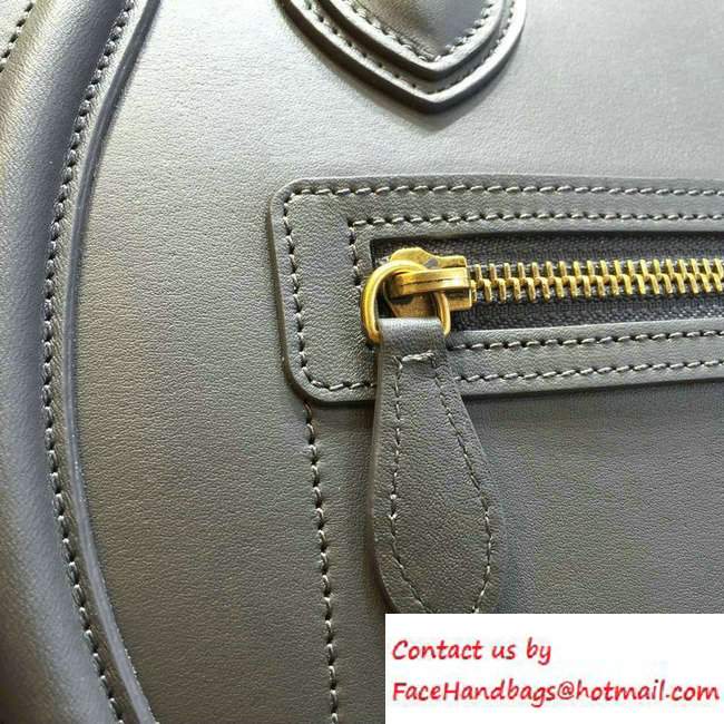Celine Luggage Micro Tote Bag in Original Smooth Calfskin Gray 2016 - Click Image to Close