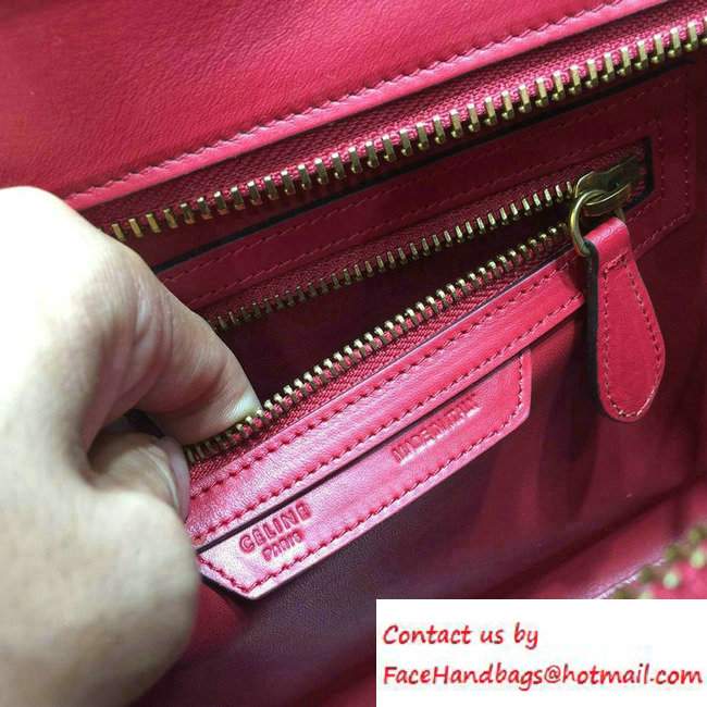 Celine Luggage Micro Tote Bag in Original Smooth Calfskin Red 2016 - Click Image to Close