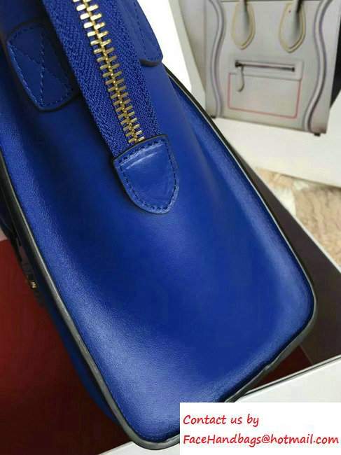 Celine Luggage Micro Tote Bag in Original Smooth Calfskin Royal Blue 2016