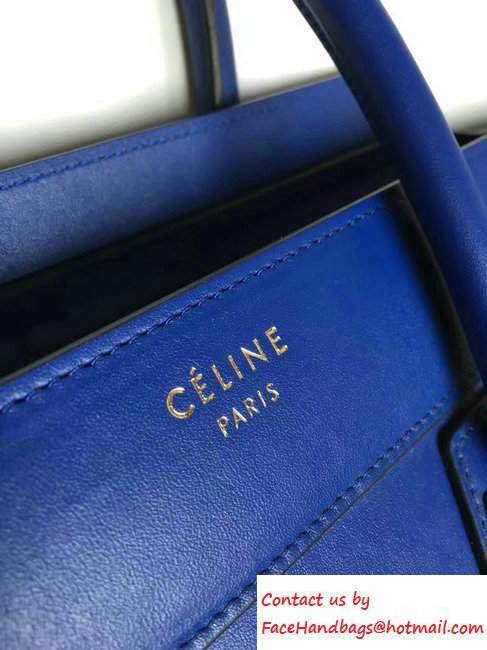 Celine Luggage Micro Tote Bag in Original Smooth Calfskin Royal Blue 2016