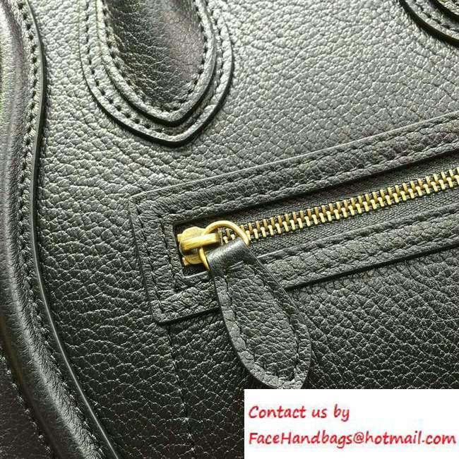 Celine Luggage Nano Tote Bag in Original Goatskin Leather Black 2016 - Click Image to Close