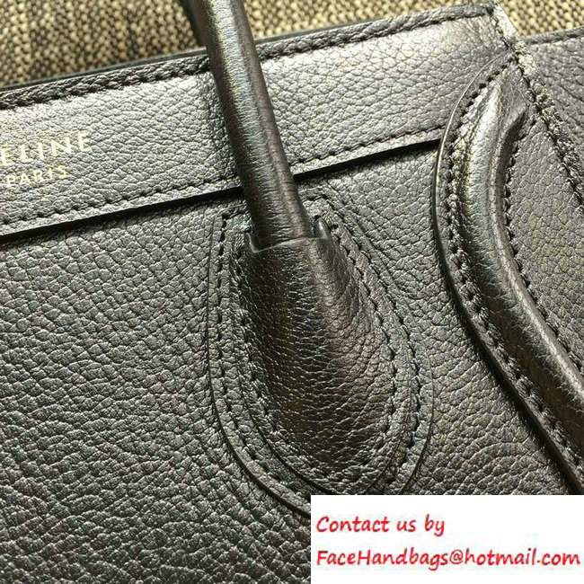 Celine Luggage Nano Tote Bag in Original Goatskin Leather Black 2016 - Click Image to Close