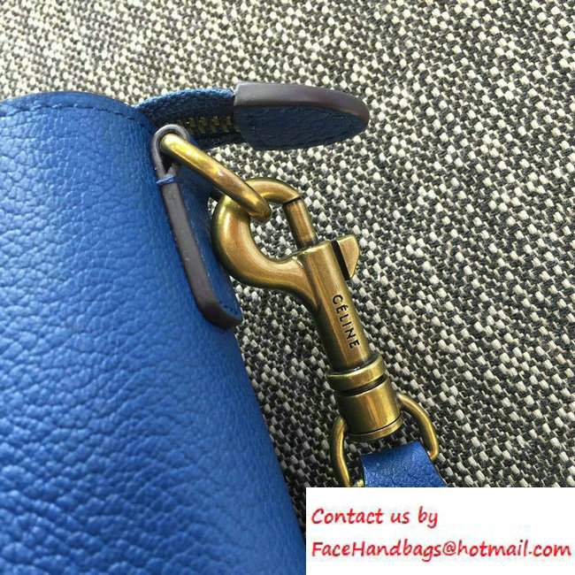 Celine Luggage Nano Tote Bag in Original Goatskin Leather Blue 2016