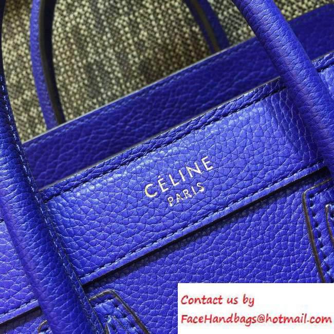 Celine Luggage Nano Tote Bag in Original Goatskin Leather Electric Blue 2016