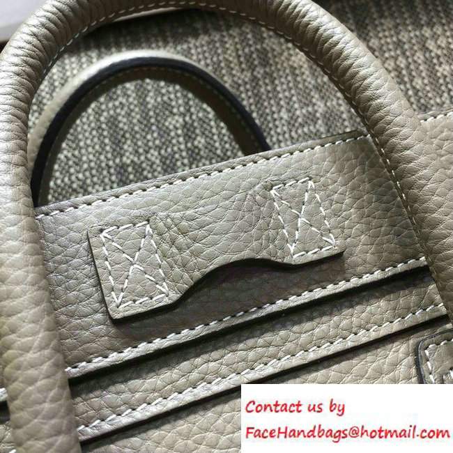 Celine Luggage Nano Tote Bag in Original Grained Leather Etoupe 2016 - Click Image to Close