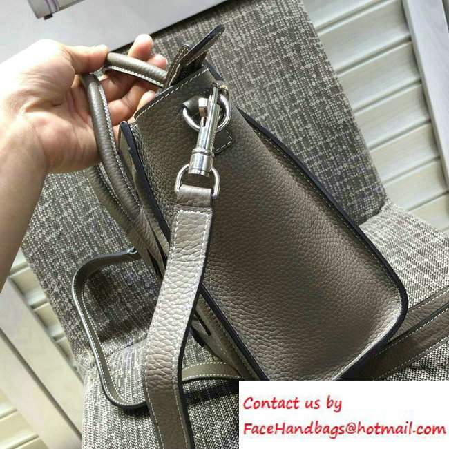 Celine Luggage Nano Tote Bag in Original Grained Leather Etoupe 2016