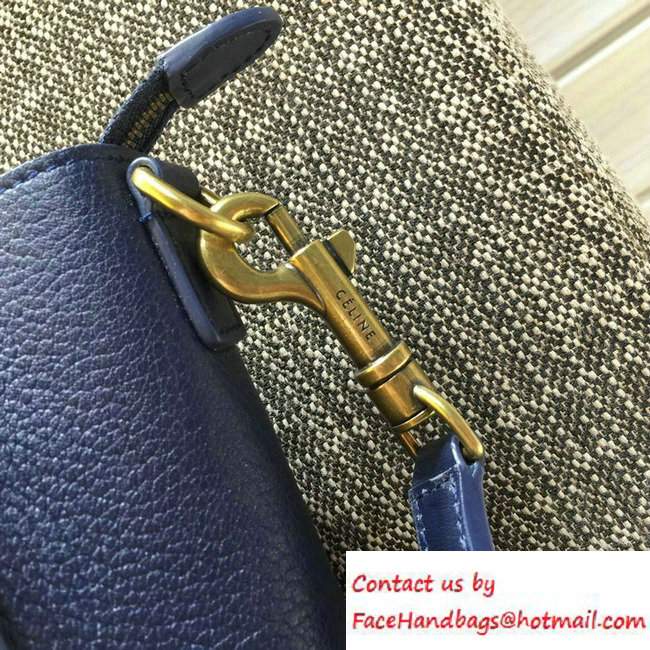 Celine Luggage Nano Tote Bag in Original Grained Leather Navy Blue 2016 - Click Image to Close