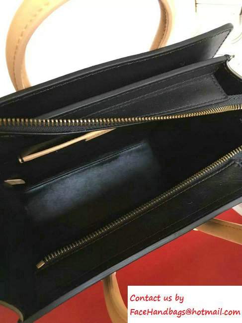 Celine Luggage Nano Tote Bag in Original Leather Black/Apricot/White 2016