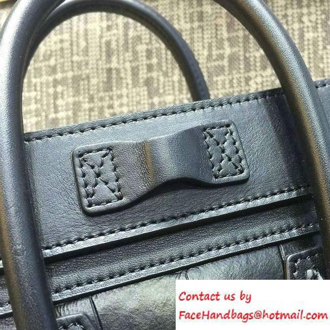 Celine Luggage Nano Tote Bag in Original Leather Black/Croco Pattern 2016 - Click Image to Close