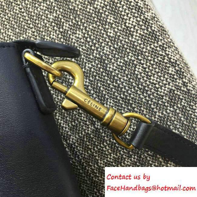 Celine Luggage Nano Tote Bag in Original Leather Black/Croco Pattern 2016