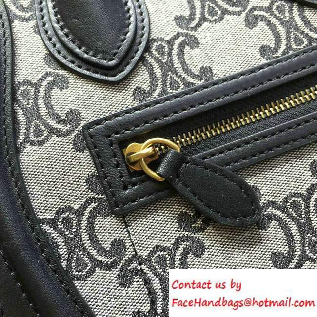 Celine Luggage Nano Tote Bag in Original Leather Black/Fabric 2016 - Click Image to Close