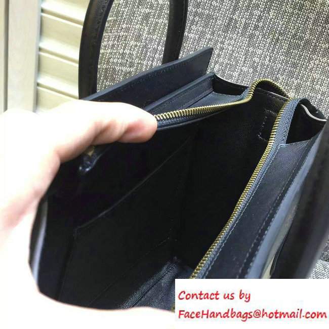Celine Luggage Nano Tote Bag in Original Leather Black/Grained White/Etoupe 2016 - Click Image to Close