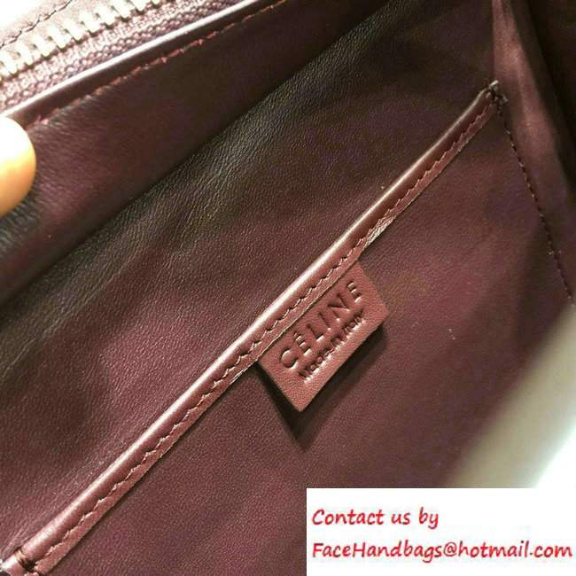 Celine Luggage Nano Tote Bag in Original Leather Burgundy/Beige/Suede Red 2016