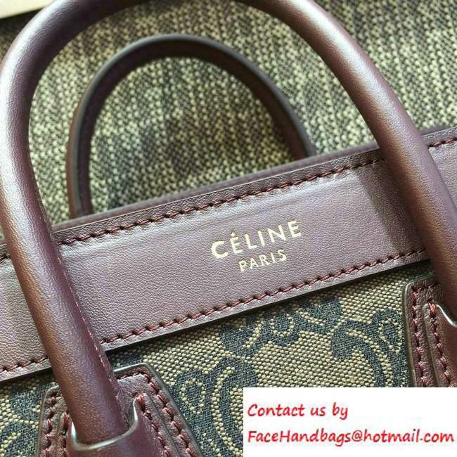 Celine Luggage Nano Tote Bag in Original Leather Burgundy/Fabric 2016