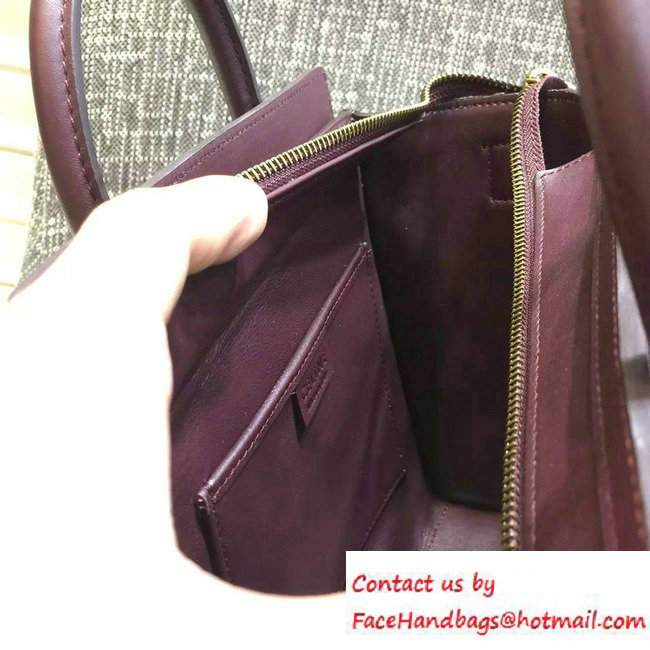 Celine Luggage Nano Tote Bag in Original Leather Burgundy/Fabric 2016